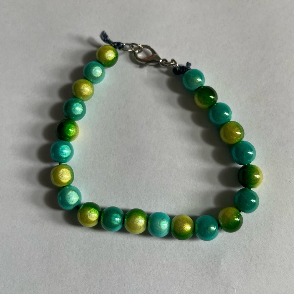 Green & Yellow Beaded Bracelet